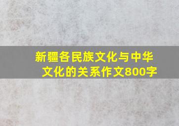 新疆各民族文化与中华文化的关系作文800字