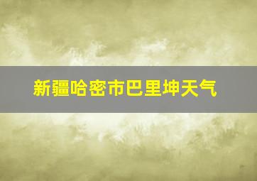 新疆哈密市巴里坤天气