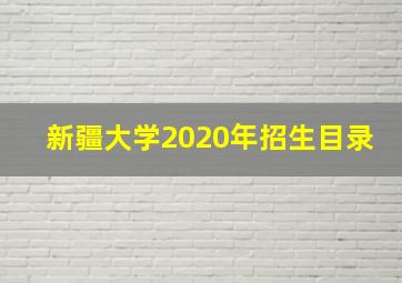 新疆大学2020年招生目录