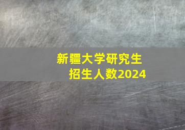 新疆大学研究生招生人数2024