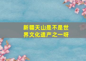 新疆天山是不是世界文化遗产之一呀