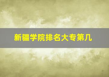 新疆学院排名大专第几