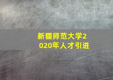 新疆师范大学2020年人才引进