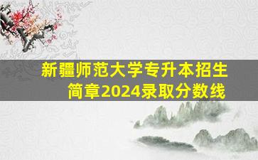 新疆师范大学专升本招生简章2024录取分数线