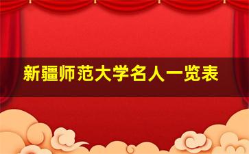 新疆师范大学名人一览表