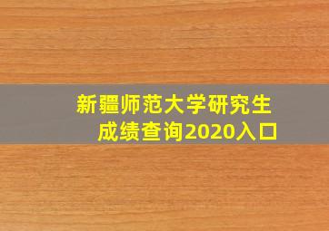 新疆师范大学研究生成绩查询2020入口