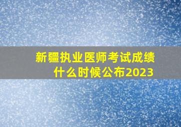 新疆执业医师考试成绩什么时候公布2023