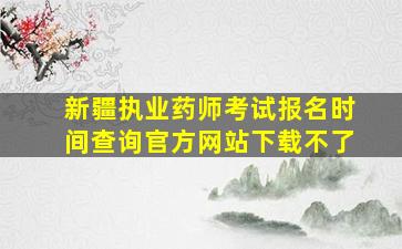 新疆执业药师考试报名时间查询官方网站下载不了