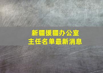 新疆援疆办公室主任名单最新消息