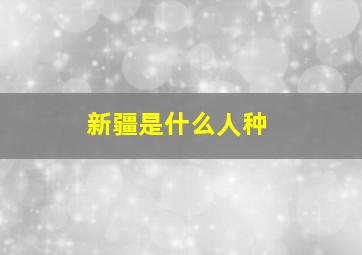 新疆是什么人种