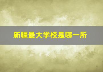 新疆最大学校是哪一所