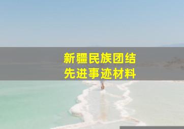 新疆民族团结先进事迹材料