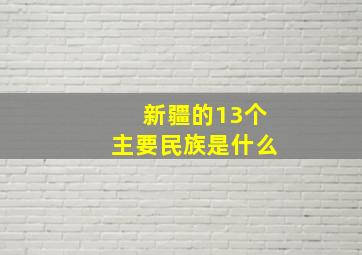 新疆的13个主要民族是什么