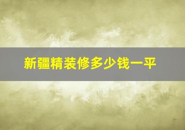 新疆精装修多少钱一平