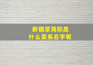 新疆菜简称是什么菜系名字呢