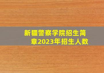 新疆警察学院招生简章2023年招生人数