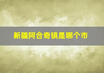 新疆阿合奇镇是哪个市