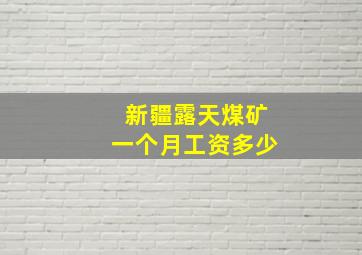 新疆露天煤矿一个月工资多少