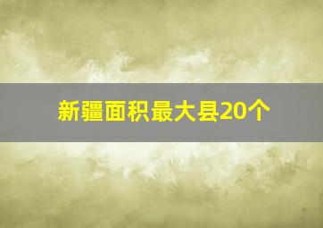 新疆面积最大县20个