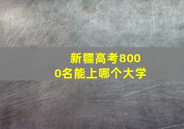 新疆高考8000名能上哪个大学