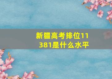 新疆高考排位11381是什么水平