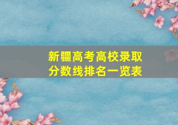 新疆高考高校录取分数线排名一览表