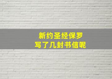 新约圣经保罗写了几封书信呢