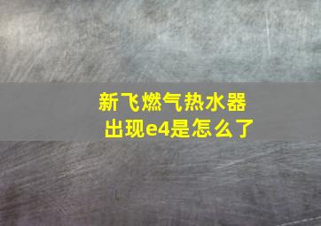 新飞燃气热水器出现e4是怎么了