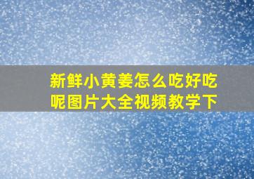 新鲜小黄姜怎么吃好吃呢图片大全视频教学下