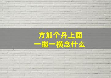 方加个丹上面一撇一横念什么