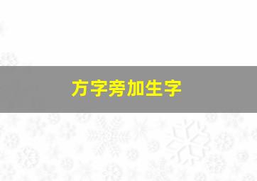 方字旁加生字