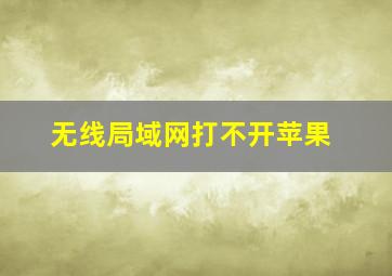 无线局域网打不开苹果