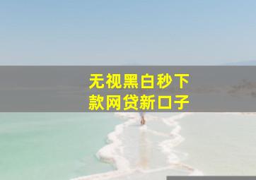 无视黑白秒下款网贷新口子