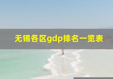 无锡各区gdp排名一览表