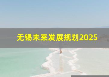 无锡未来发展规划2025