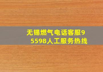 无锡燃气电话客服95598人工服务热线