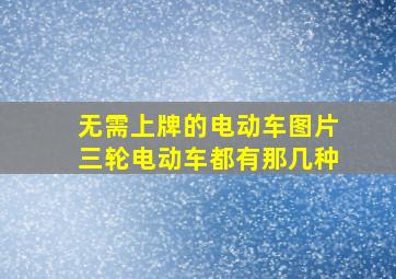 无需上牌的电动车图片三轮电动车都有那几种