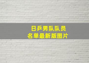 日乒男队队员名单最新版图片