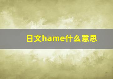 日文hame什么意思