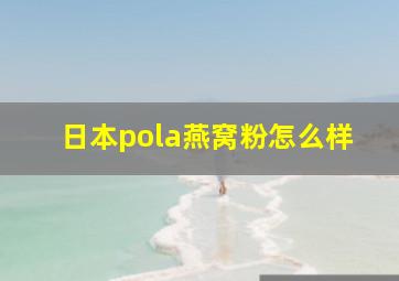 日本pola燕窝粉怎么样