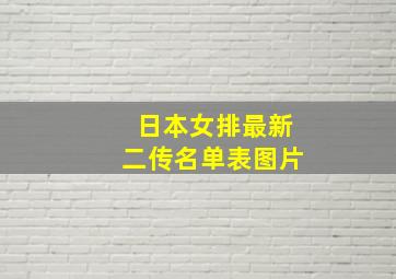 日本女排最新二传名单表图片