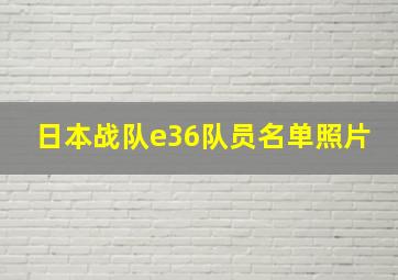 日本战队e36队员名单照片