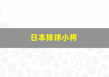 日本排球小将