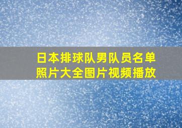 日本排球队男队员名单照片大全图片视频播放