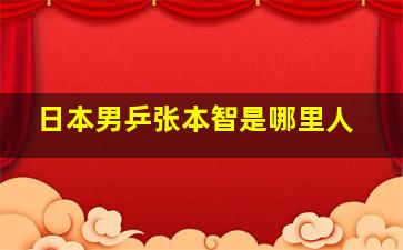 日本男乒张本智是哪里人