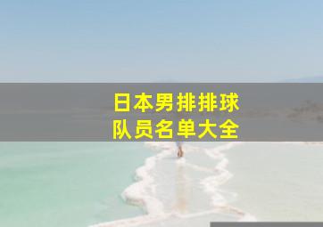 日本男排排球队员名单大全