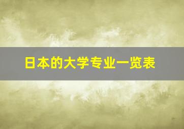 日本的大学专业一览表