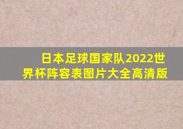 日本足球国家队2022世界杯阵容表图片大全高清版