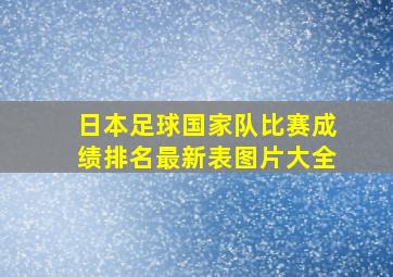 日本足球国家队比赛成绩排名最新表图片大全