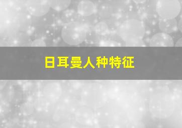 日耳曼人种特征